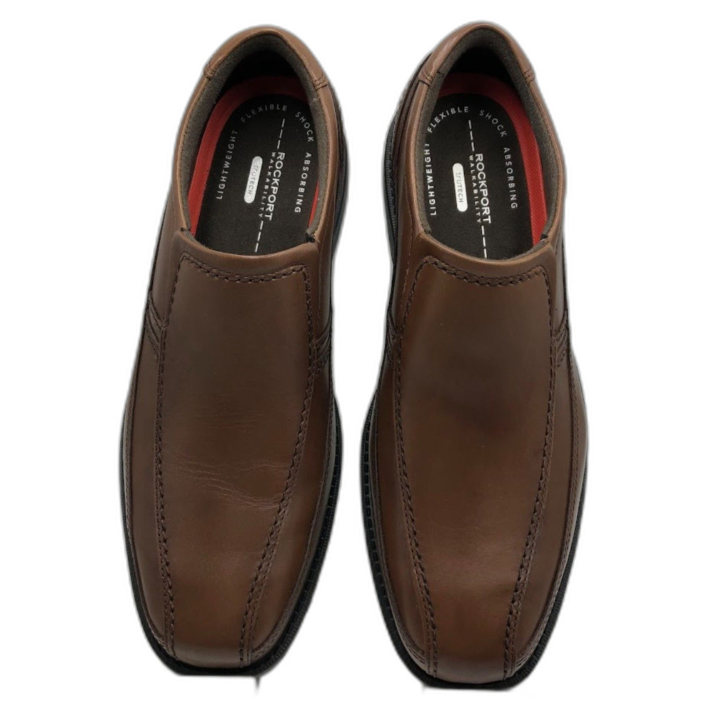 Rockport NIB Men's Brown Leather Slip On Comfort Casual Dress Shoes Size 9 - Picture 11 of 12